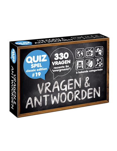 Dit is een foto van het spel Vragen & Antwoorden #19 (over **2024**) - Kaartspel - te koop bij Speldorado Spellenwinkel Delft