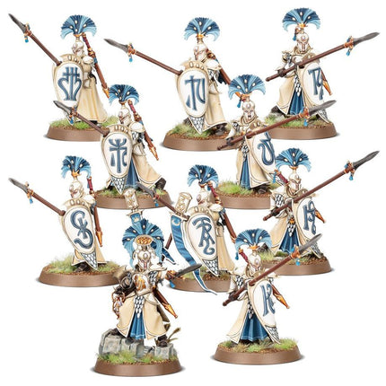 Dit is een afbeelding van het miniatuur Vanari Auralan Wardens - Lumineth Realm Lords voor het spel Warhammer, te koop bij Tabletop Miniature Wargames spellenwinkel Speldorado in delft