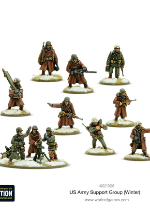 US Army (Winter) Weapons Team voor Bolt Action - amerikanen infantry schaal 1:58 miniatuur