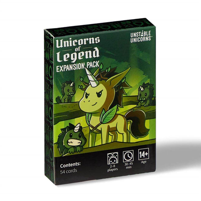 Dit is een foto van het spel Unstable Unicorns Unicorns of Legend Exp. Pack EN te koop bij Speldorado Spellenwinkel Delft