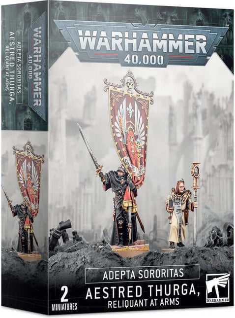 Dit is een afbeelding van het miniatuur Aestred Thurga Relinquant At Arms - Adepta Sororitas voor het spel Warhammer, te koop bij Tabletop Miniature Wargames spellenwinkel Speldorado in delft
