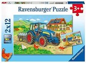 Dit is een foto van het spel Op de bouwplaats en boerderij - 2 x 12 stukjes te koop bij Speldorado Spellenwinkel Delft