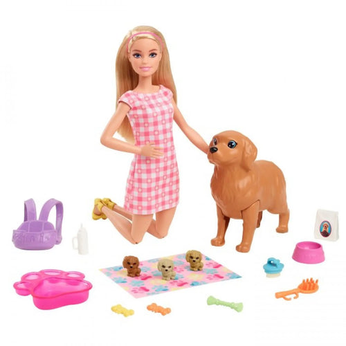 Pop(Blonde) Met Hond En Welpen - Hck75 - Barbie, 57137444 van Mattel te koop bij Speldorado !
