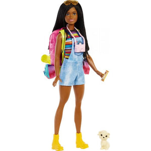 Camping Pop Brunette Met Hond - Hdf74 - Barbie, 57137576 van Mattel te koop bij Speldorado !
