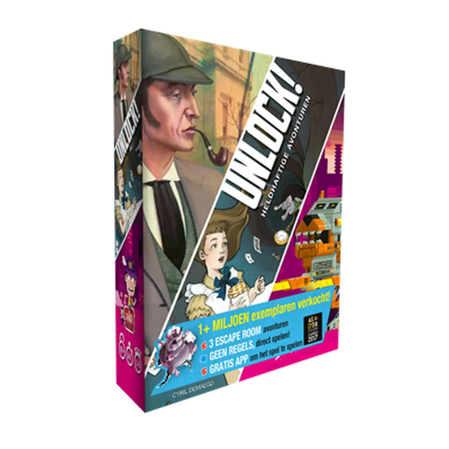 Dit is een foto van het spel Unlock! 5 Heldhaftige Avonturen te koop bij Speldorado Spellenwinkel Delft