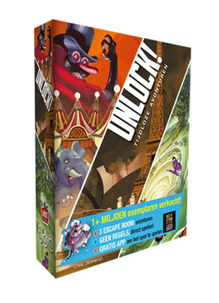 Dit is een foto van het spel Unlock! 6 Tijdloze Avonturen te koop bij Speldorado Spellenwinkel Delft