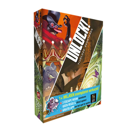 Dit is een foto van het spel Unlock! 6 Tijdloze Avonturen te koop bij Speldorado Spellenwinkel Delft
