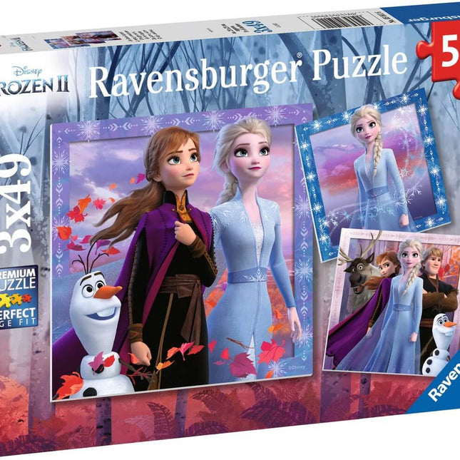 Dit is een foto van het spel Frozen 2 De reis begint - 3x49 stukjes te koop bij Speldorado Spellenwinkel Delft