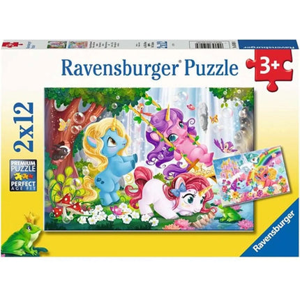 Dit is een foto van het spel Lieve Eenhoorn twee puzzles te koop bij Speldorado Spellenwinkel Delft