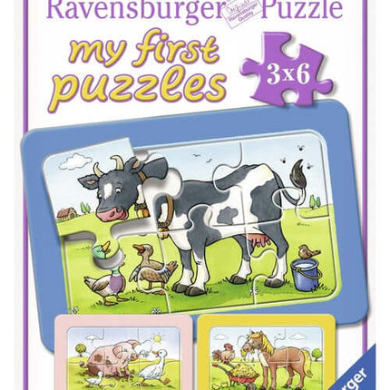 Dit is een foto van het spel Goede vrienden - My first puzzles (3 x 6 stukjes) te koop bij Speldorado Spellenwinkel Delft