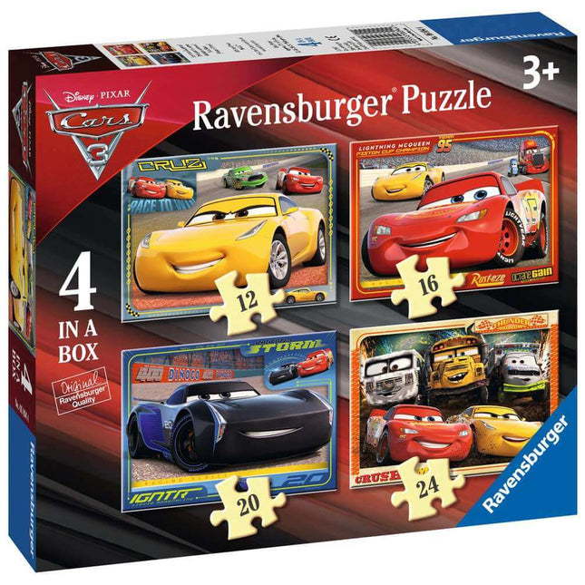 Dit is een foto van het spel Cars 3: Let's race! - 4 Puzzels 12+16+20+24 stukjes te koop bij Speldorado Spellenwinkel Delft