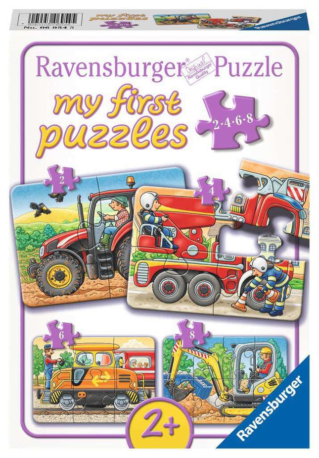 Dit is een foto van het spel Aan het werk - My first puzzles (2, 4, 6, 8 stukjes) te koop bij Speldorado Spellenwinkel Delft