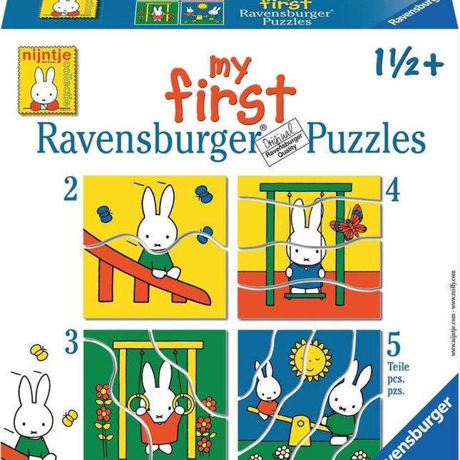 Dit is een foto van het spel nijntje 2+3+4+5 stukjes - My first puzzles (2, 3, 4, 5 stukjes) te koop bij Speldorado Spellenwinkel Delft