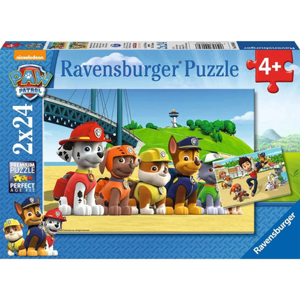 Dit is een foto van het spel Dappere honden - 2x24 stukjes te koop bij Speldorado Spellenwinkel Delft
