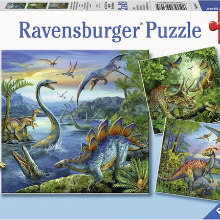 Dit is een foto van het spel Dinosauriërs - 3x49 stukjes te koop bij Speldorado Spellenwinkel Delft