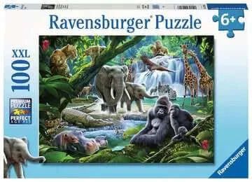 Dit is een foto van het spel Jungle dieren - 100 XXL te koop bij Speldorado Spellenwinkel Delft