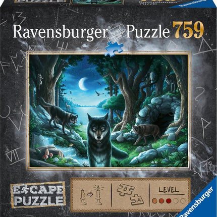 Dit is een foto van het spel ESCAPE Curse of the Wolves 759 pcs. - Escape the room puzzels 759 stukjes te koop bij Speldorado Spellenwinkel Delft