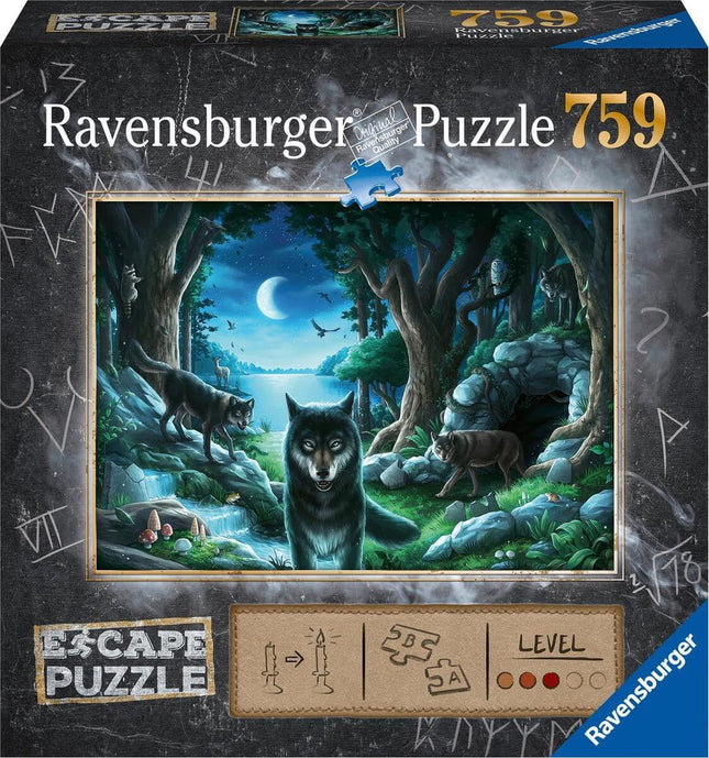 Dit is een foto van het spel ESCAPE Curse of the Wolves 759 pcs. - Escape the room puzzels 759 stukjes te koop bij Speldorado Spellenwinkel Delft