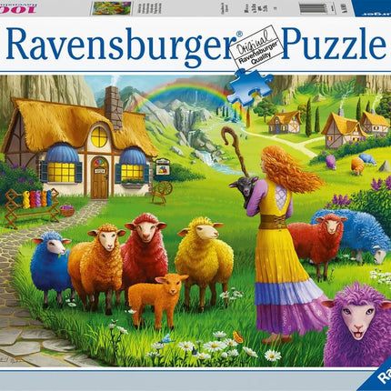 Dit is een foto van het spel De Kleurrijke Wolwinkel te koop bij Speldorado Spellenwinkel Delft