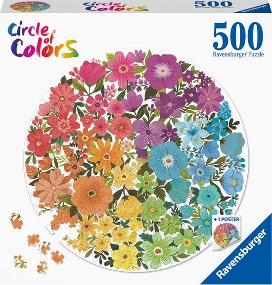 Round Puzzle Circle Of Colors Flowers 500 Stukjes Ronde 171675, 171675 van Ravensburger te koop bij Speldorado !