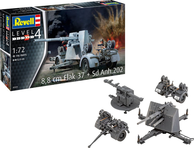 8.8Cm Flak 37 + Sd.Anhanger .202 - 3325, 3325 van Revell te koop bij Speldorado !