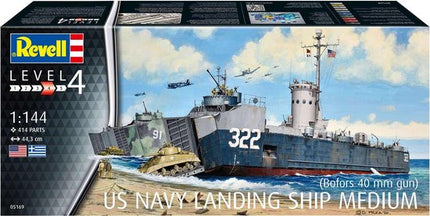 Dit is een foto van het spel Us Navy Landing Ship Medium (Bofors 40Mm Gun) - 5169 te koop bij Speldorado Spellenwinkel Delft