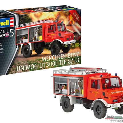Dit is een foto van het spel Mercedes-Benz Unimog U 1300 L Tlf 8/18 - 7512 te koop bij Speldorado Spellenwinkel Delft