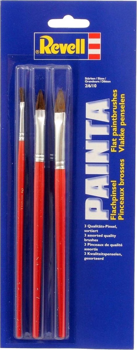 Revell "Painta" Flat Brush Set - Size 2, 6 & 10 - 29610, 29610 van Revell te koop bij Speldorado !