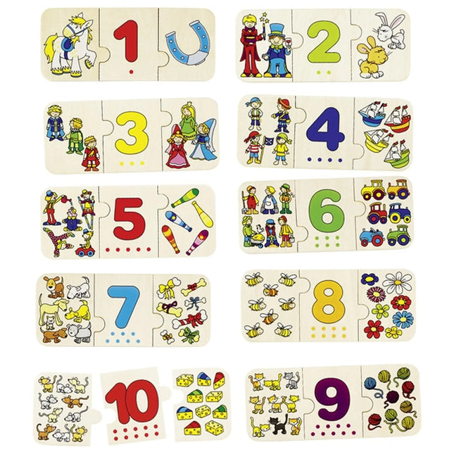 Puzzel, Getallen Leren (Hout), 57594 van Gollnest & Kiesel te koop bij Speldorado !