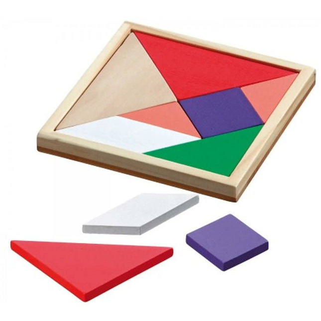 Dit is een foto van het spel Tangram (15 X 15 Cm) te koop bij Speldorado Spellenwinkel Delft