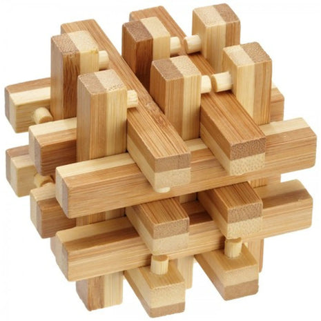 Dit is een foto van het spel Lock Up Puzzel, Bamboe te koop bij Speldorado Spellenwinkel Delft