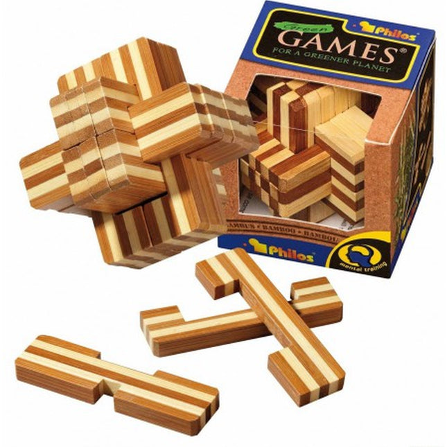 Dit is een foto van het spel Duivelse Knoop Puzzel, Bamboe te koop bij Speldorado Spellenwinkel Delft