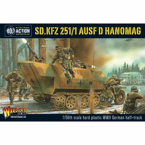Sd.Kfz 251/1 Ausf D Hanomag voor Bolt Action - duitsers vehicle schaal 1:58 miniatuur