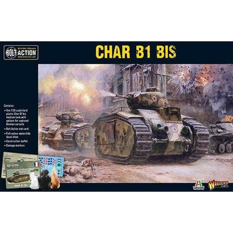 Char B1 bis voor Bolt Action - fransen vehicle schaal 1:58 miniatuur