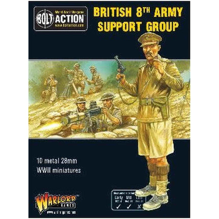 Dit is een foto van het spel 8th Army Support Group (HQ, Mortar & MMG) te koop bij Speldorado Spellenwinkel Delft