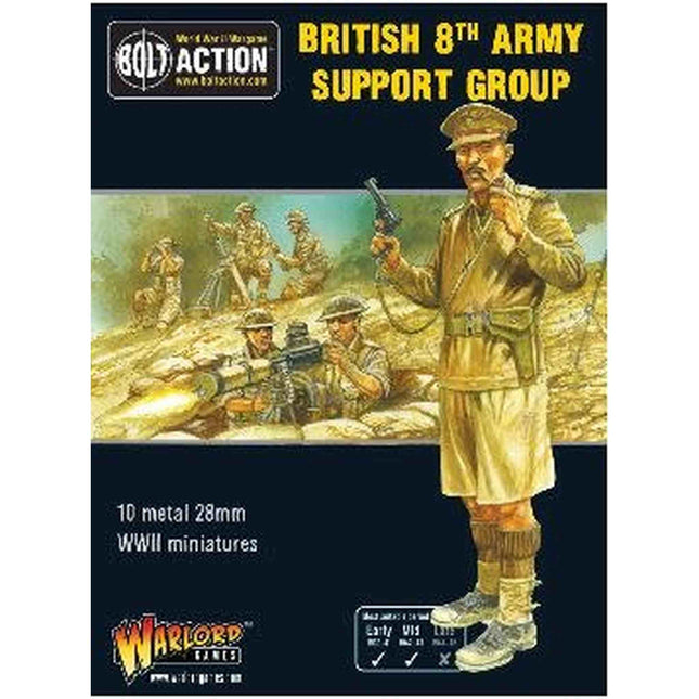 Bolt Action 8Th Army Support Group (Hq, Mortar & Mmg) - En, 402211009 van Warlord Games te koop bij Speldorado !