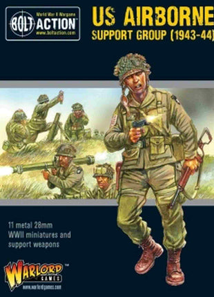 US Airborne Support Group (1943-44) (HQ, Mortar & MMG) voor Bolt Action - amerikanen infantry schaal 1:58 miniatuur