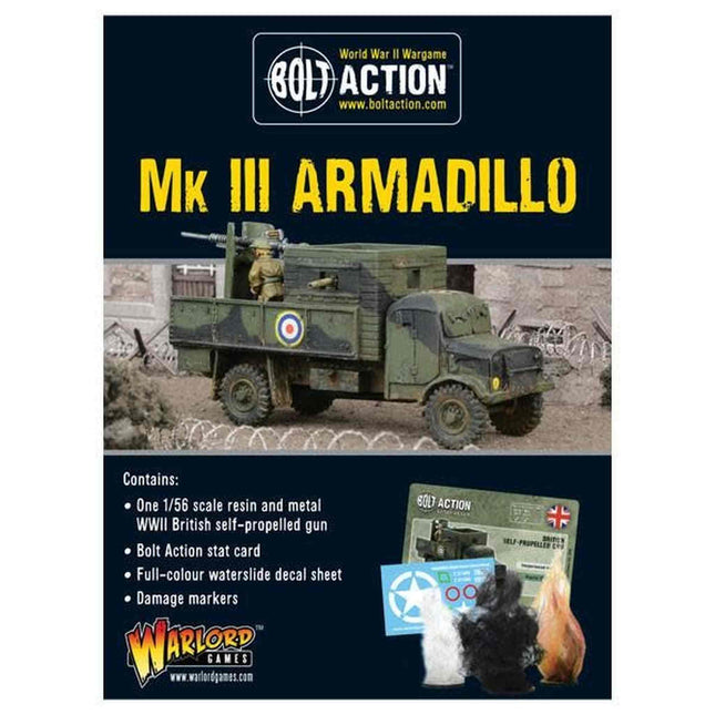 Dit is een foto van het spel Armadillo Mk III self-propelled gun te koop bij Speldorado Spellenwinkel Delft