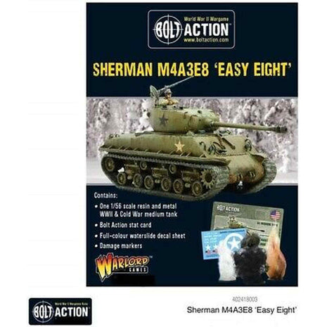 Sherman M4A3E8 'Easy Eight' voor Bolt Action - amerikanen vehicle schaal 1:58 miniatuur