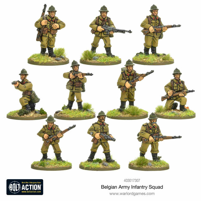 Dit is een foto van het spel Belgian Army Infantry Squad - Bolt Action te koop bij Speldorado Spellenwinkel Delft