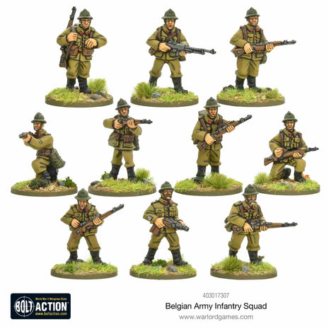 Belgian Army Infantry Squad voor Bolt Action - belgen infantry schaal 1:58 miniatuur
