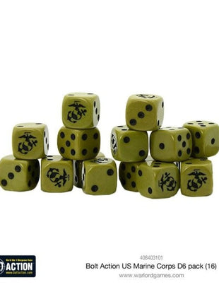 US Marine Corps D6 Dice (16) voor Bolt Action - amerikanen generic schaal 1:58 miniatuur