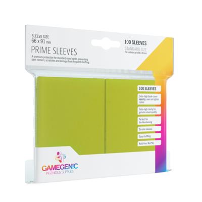 Dit is een foto van het spel Sleeves Pack Prime Lime (100) te koop bij Speldorado Spellenwinkel Delft