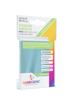 Sleeves Prime Board Game - Green 59x91mm (50) - EN - Sleeves - Kaartspel accessoires,bordspel accessoires