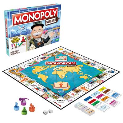 Monopoly Wereldreis – gezellig bordspel – 2 tot 4 spelers