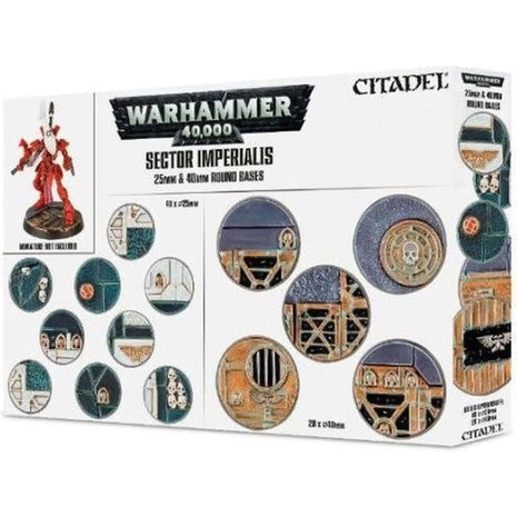 Dit is een afbeelding van het miniatuur Sector Imperialis25 & 40Mm Round Bases - Battle Zone voor het spel Warhammer, te koop bij Tabletop Miniature Wargames spellenwinkel Speldorado in delft