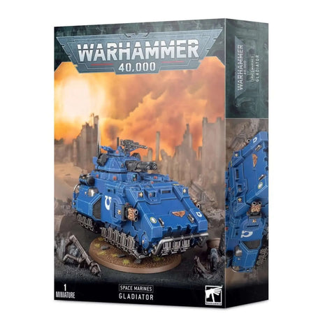 Dit is een afbeelding van het miniatuur Gladiator - Space Marines voor het spel Warhammer, te koop bij Tabletop Miniature Wargames spellenwinkel Speldorado in delft