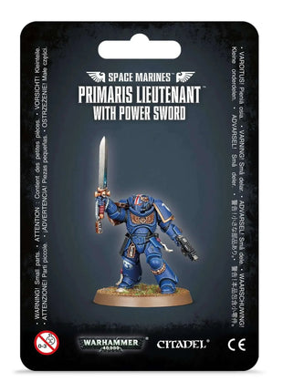 Dit is een afbeelding van het miniatuur Primaris Lieutenant With Power Sword - Space Marines voor het spel Warhammer, te koop bij Tabletop Miniature Wargames spellenwinkel Speldorado in delft