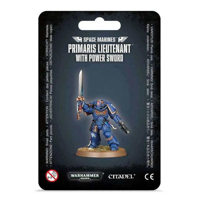 Dit is een foto van het spel Primaris Lieutenant With Power Sword - Space Marines te koop bij Speldorado Spellenwinkel Delft
