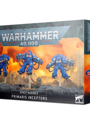 Dit is een afbeelding van het miniatuur Primaris Inceptors - Space Marines voor het spel Warhammer, te koop bij Tabletop Miniature Wargames spellenwinkel Speldorado in delft